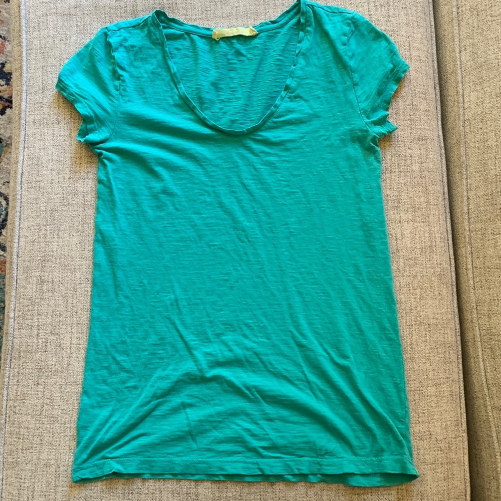 Ann Taylor LOFT sun washed tee // XS // teal/aquamarine